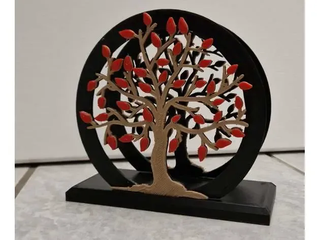 Tree_Napkin_Holder_Rounded_with_colored_Leaves