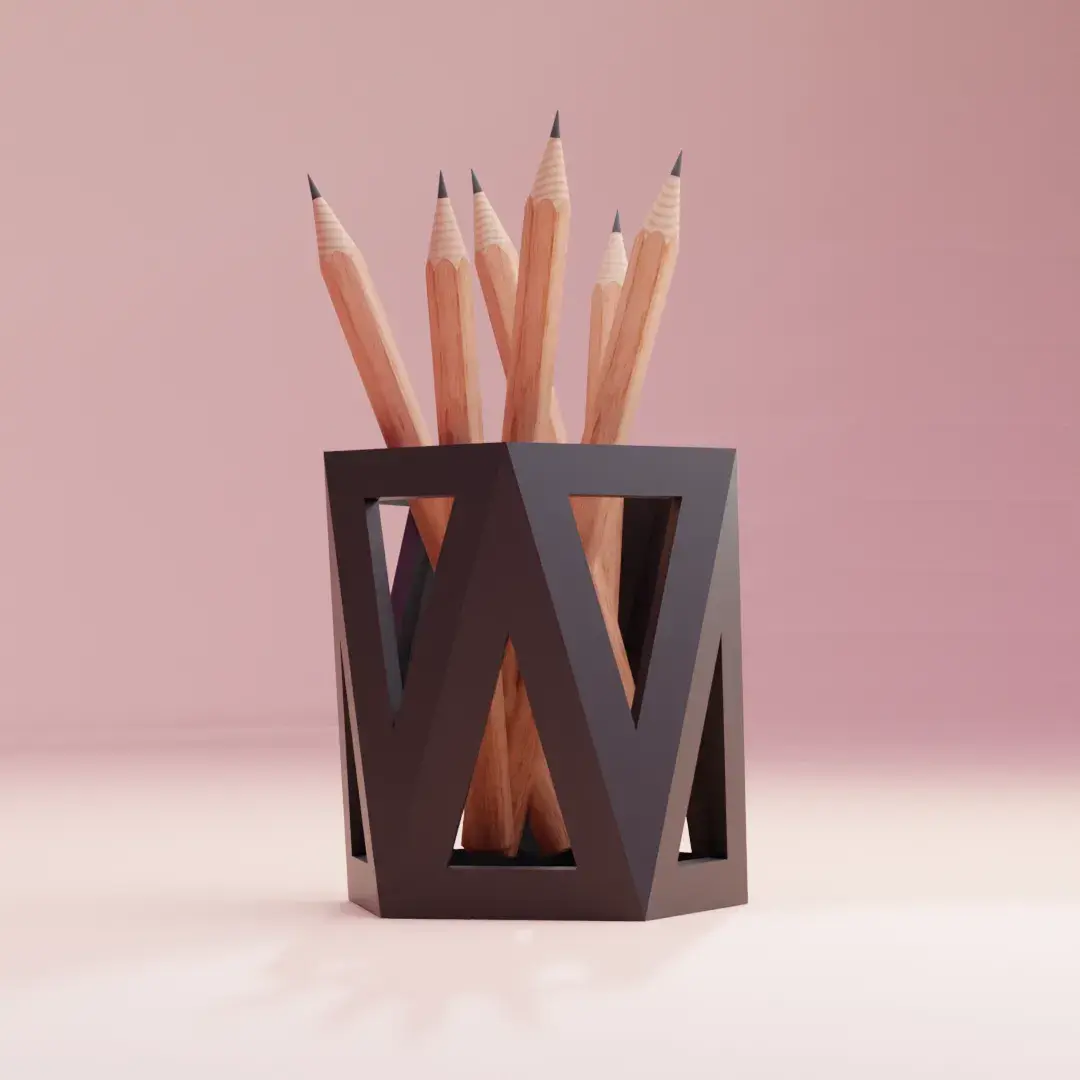 Icosahedron Pencil Holder Geometric Desk Organizer