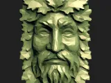 Green Man Low Poly Wall Decor STL OBJ 3MF - 3D Model-4