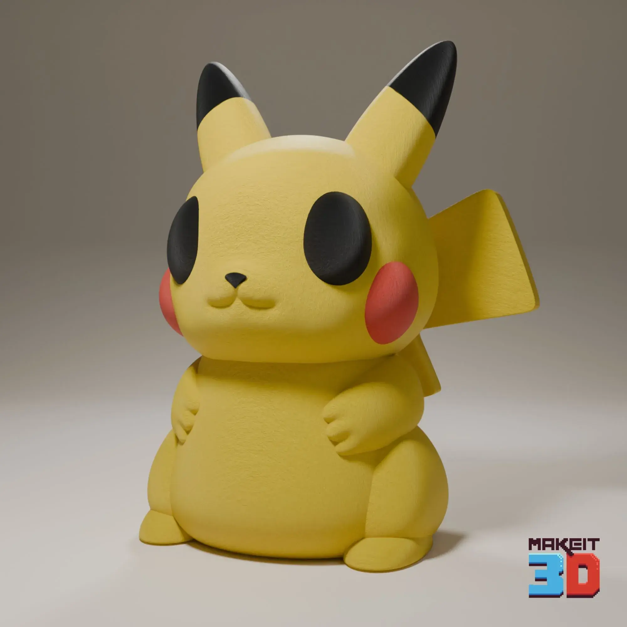 3D Printable Chibi Pikachu With Print in Place Pokeball