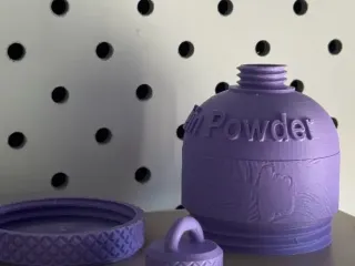 Protein powder containers and funnel
