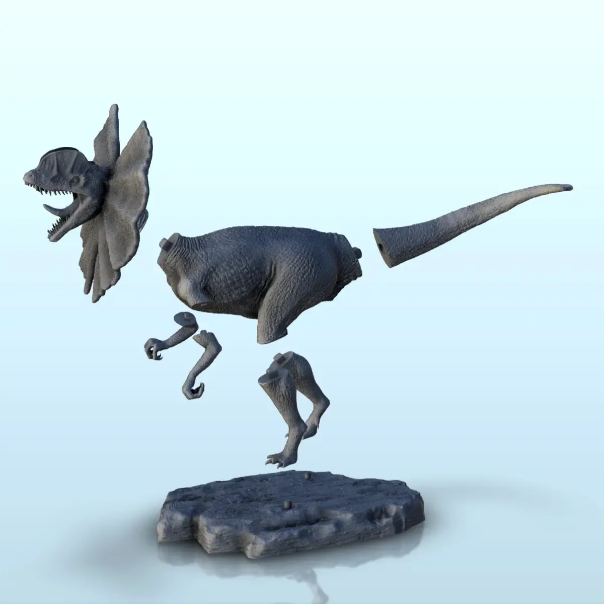 Dilophosaurus dinosaur (4) - miniatures figure statue scener