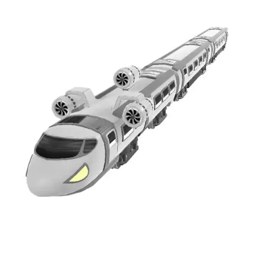 Sci-Fi Bullet Train Model 3D Model STL Printable
