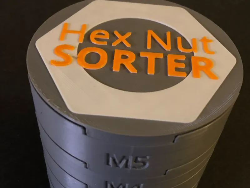 Metrischer Sechskantmuttern-Sortierer M2–M10 (ohne Stützstrukturen)