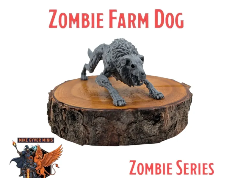 DnD TTRPG Zombie Farm Dog Miniature