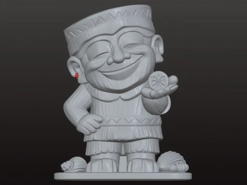 Tiki Offering Food (6 inches high)