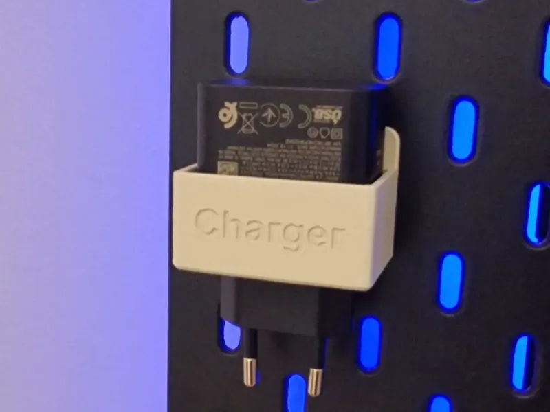 Charger holder(an 'Ikea Skadis Charger wall'  module)