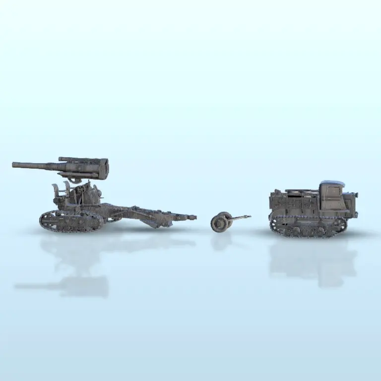B-4 203mm howitzer M1931 and Stalinec-2 transport truck