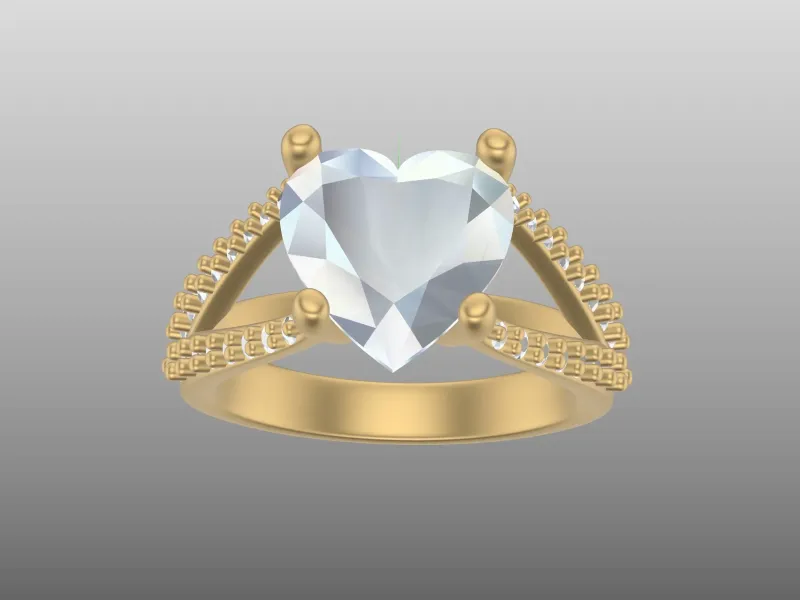 Heart Cat6hedral ring