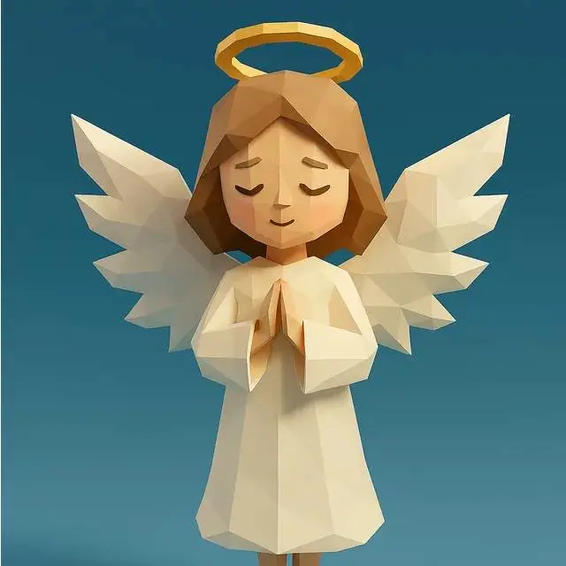Low Poly Angel 3D Model