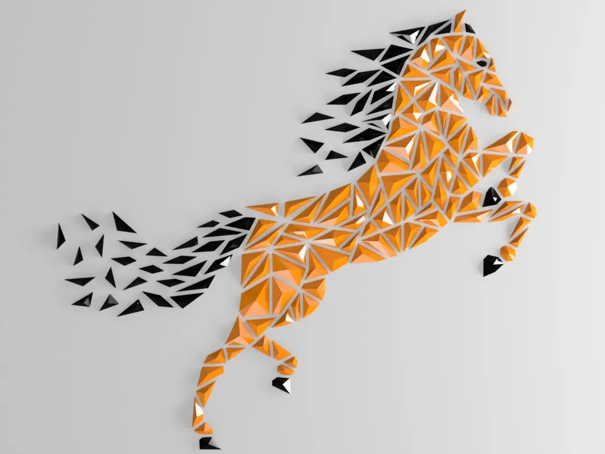 Geometric Horse wall art