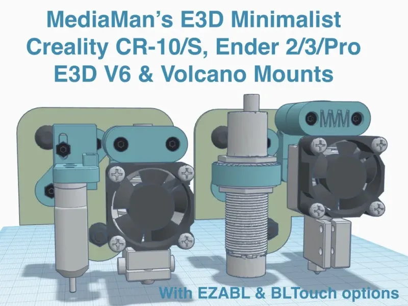E3D Minimalist para V6 y Volcano en Creality CR10/S Ender 3/P