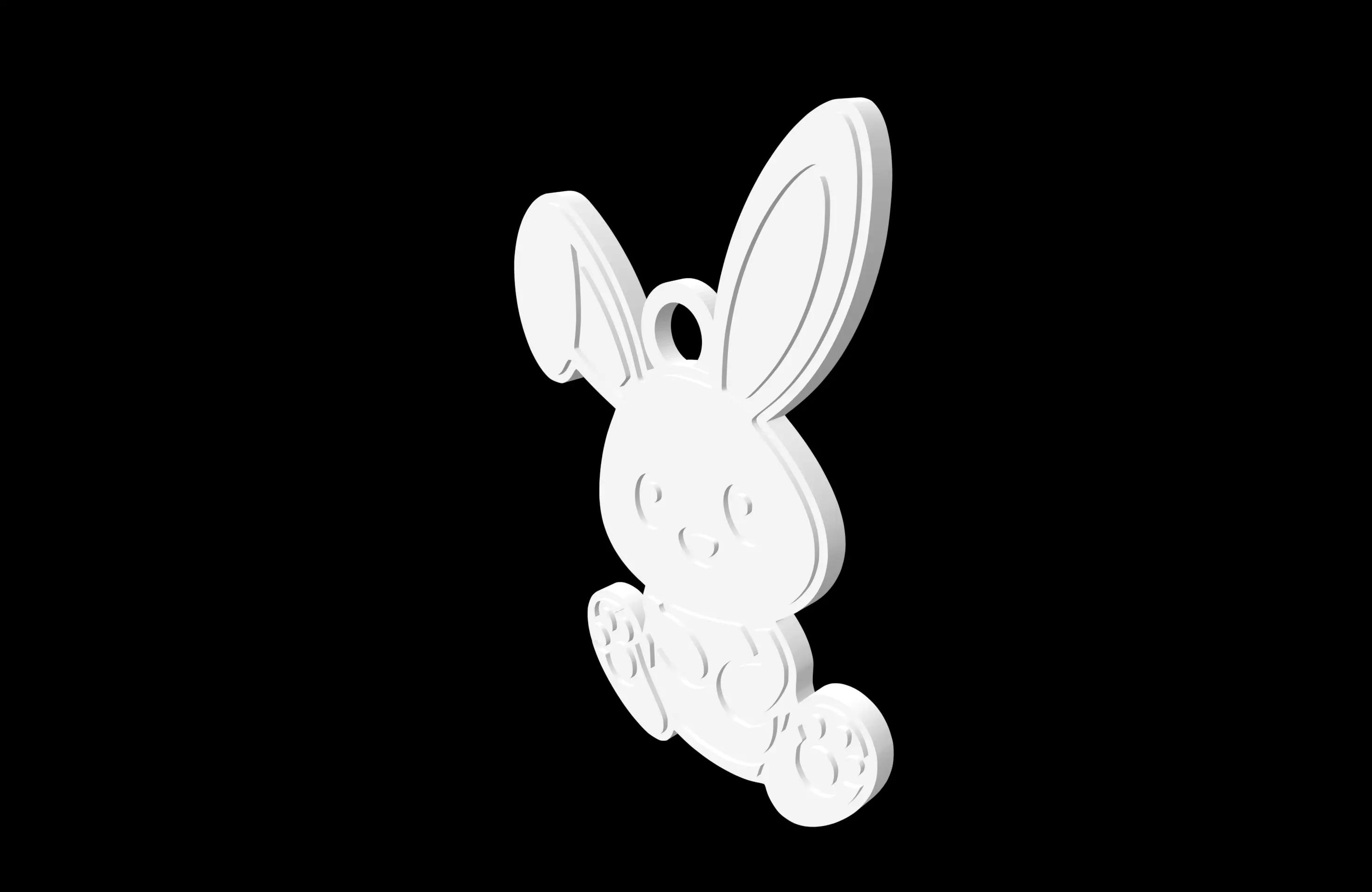 Farm Animals - Sitting Bunny - Keychain