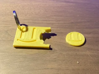 Shopping cart coin with holder