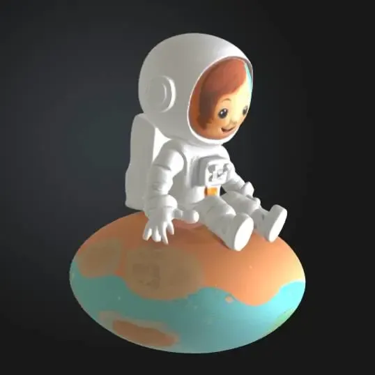 Astronaut sitting on a planet
