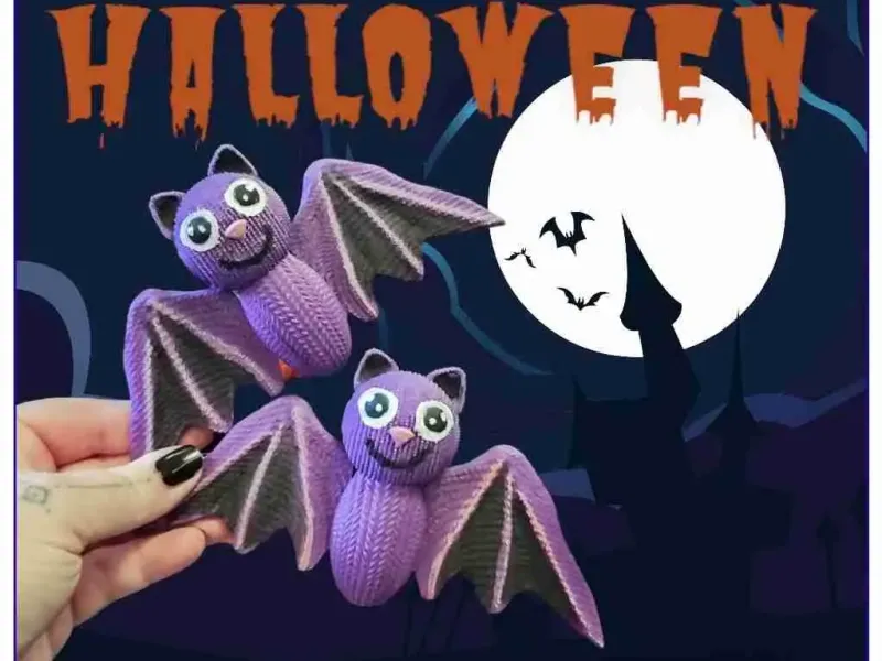 GEHÄKELTE HALLOWEEN-FLEDERMAUS MIT AUFHÄNGER