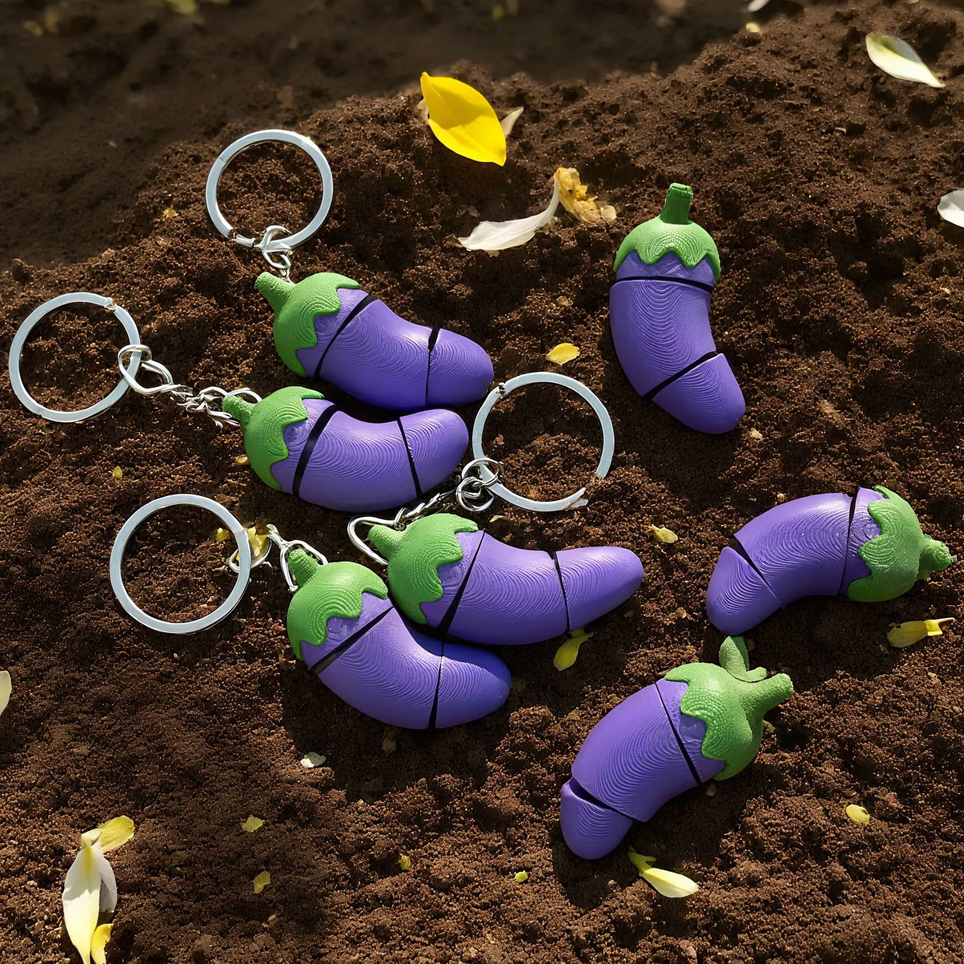 3D Printer Files | 3MF File | Hinged Vegetable Series - Eggplant