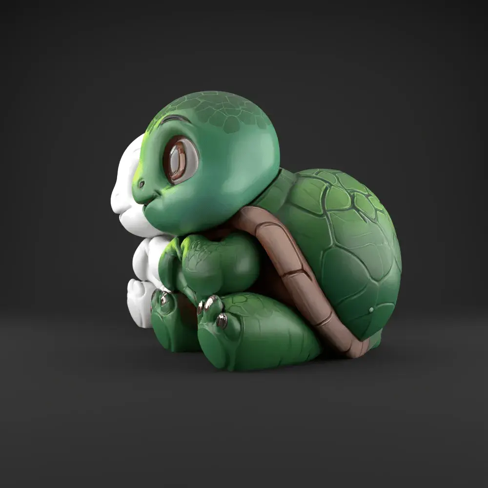 Cute Loved Turtle 3D Model – Heart Hands STL for Decoration