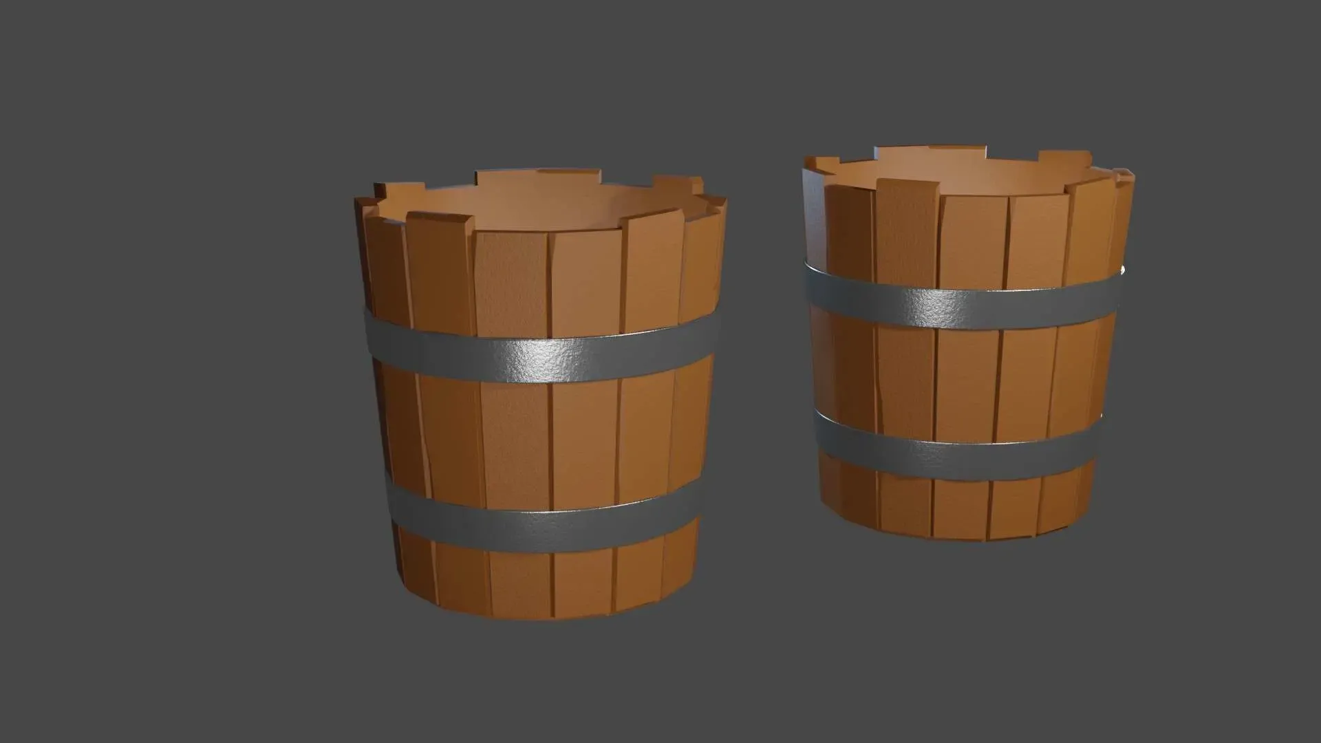 Wooden Bucket Small Vase