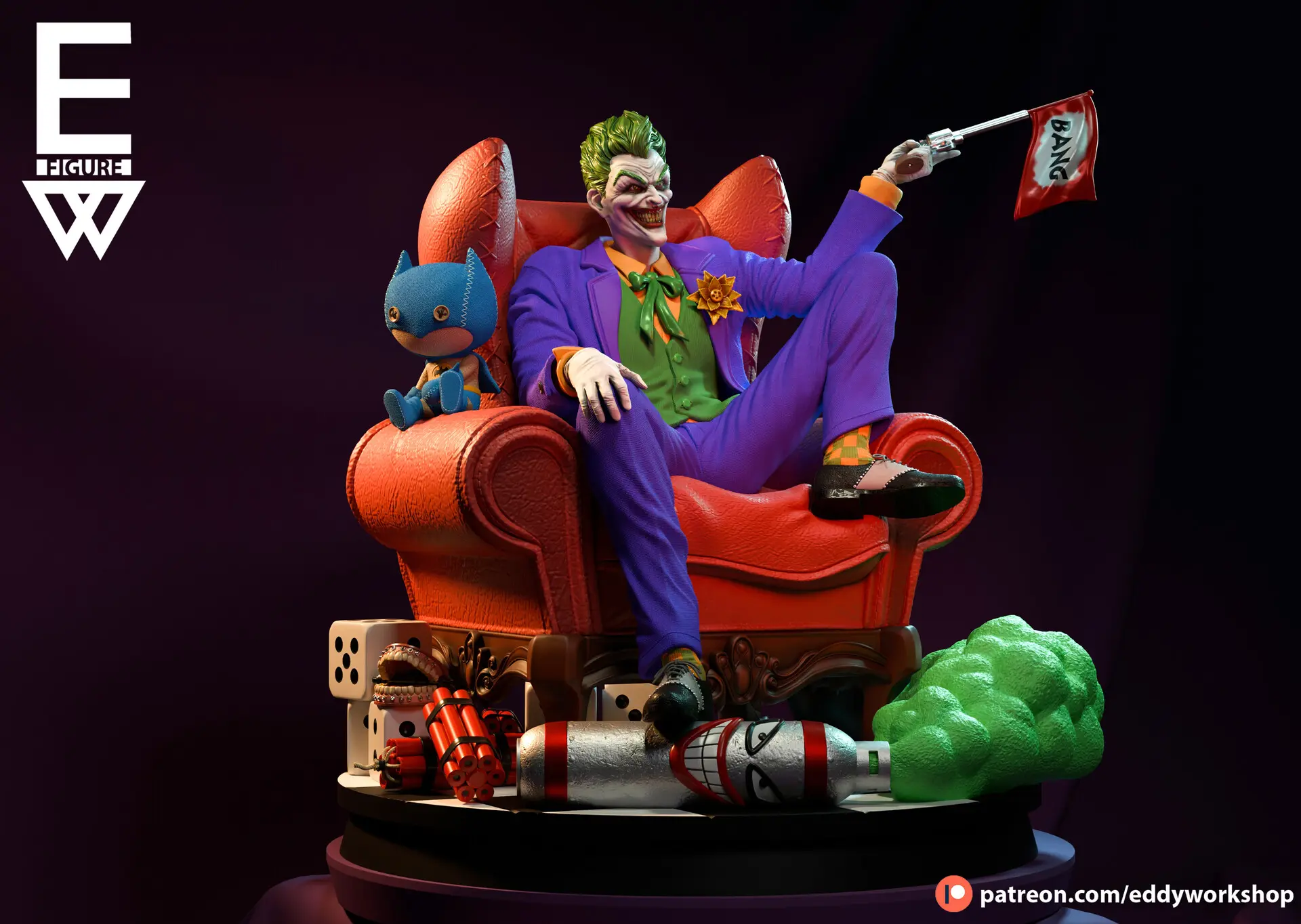 JOKER - 3D STL DRUCKFERTIG