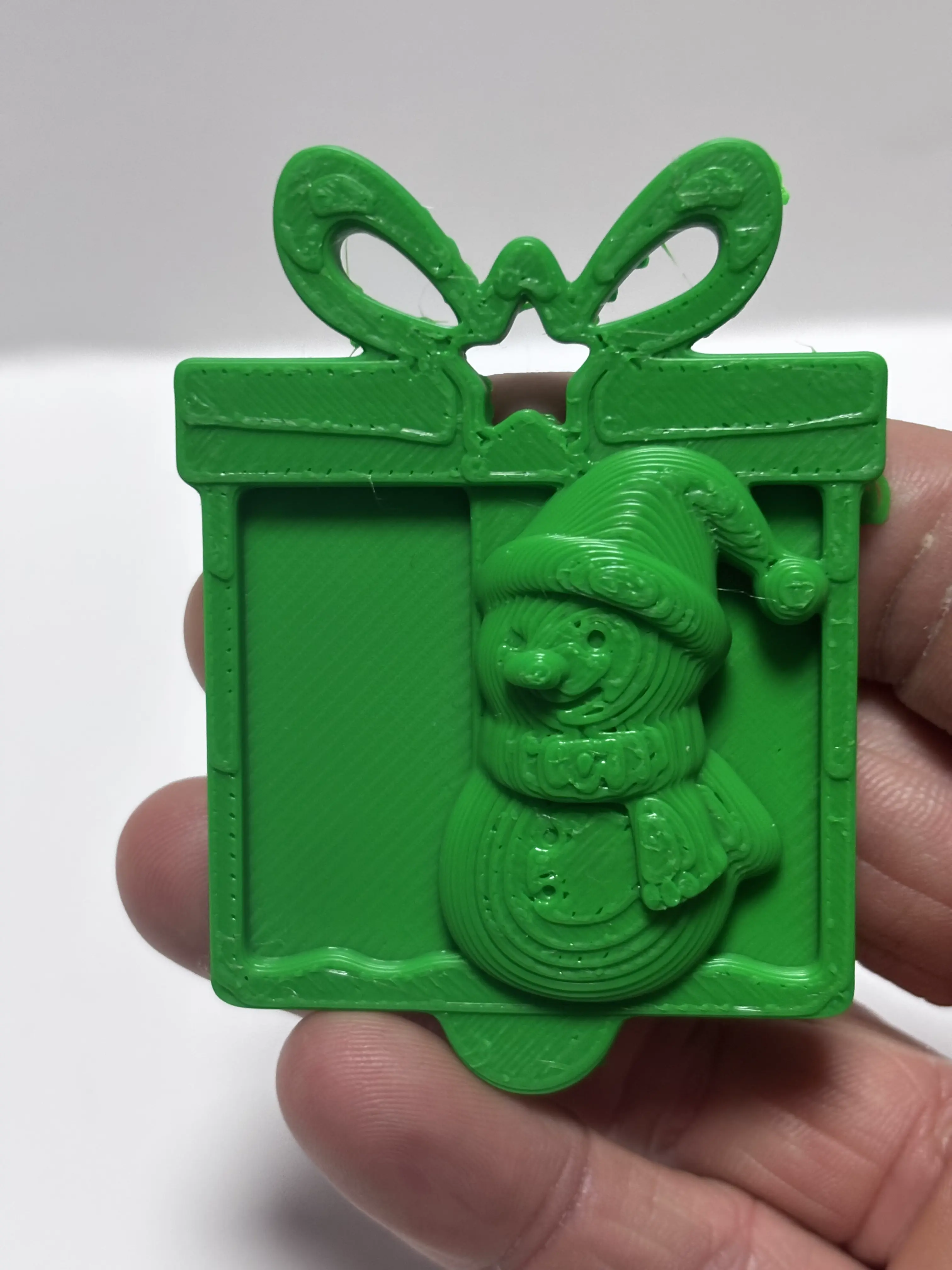 Snowman and gift christmas tree ornament