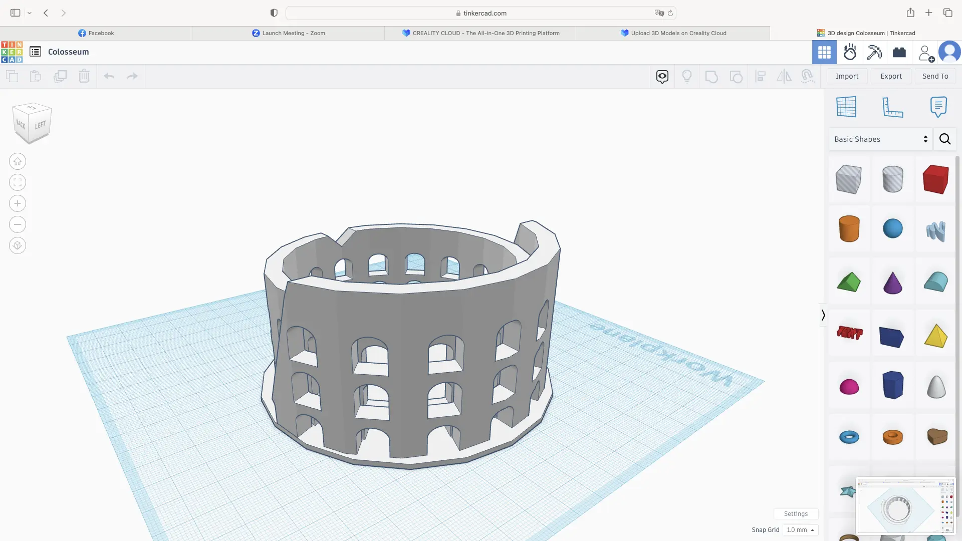 Kolosseum in Tinkercad erstellt