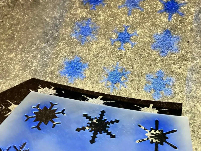 Snowflake Floor & Wall Trail Stencil (template)
