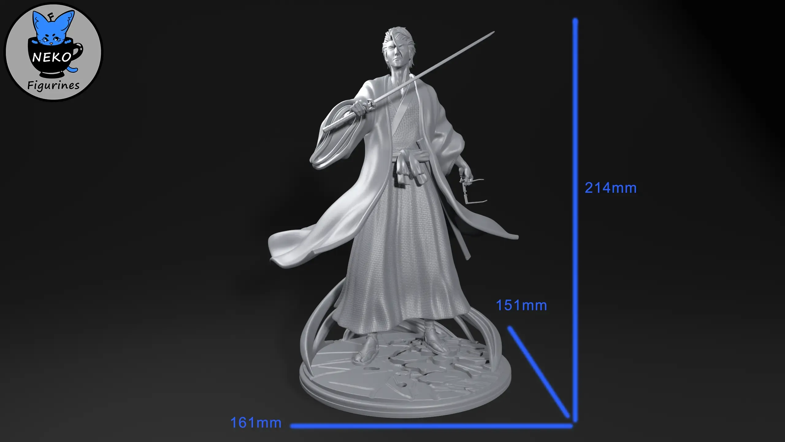 Aizen Sosuke- STL Bleach Anime Figurine for 3D Printing