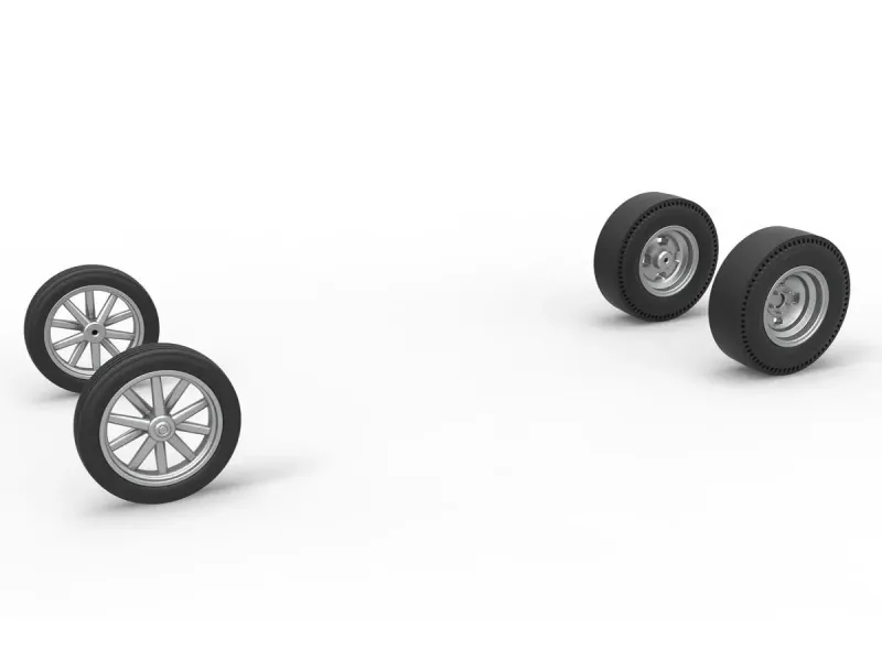 Wheel Set of Vintage Front engine dragster V6 Scale 1:25