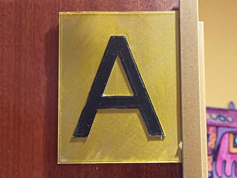 Letter A for entrance door