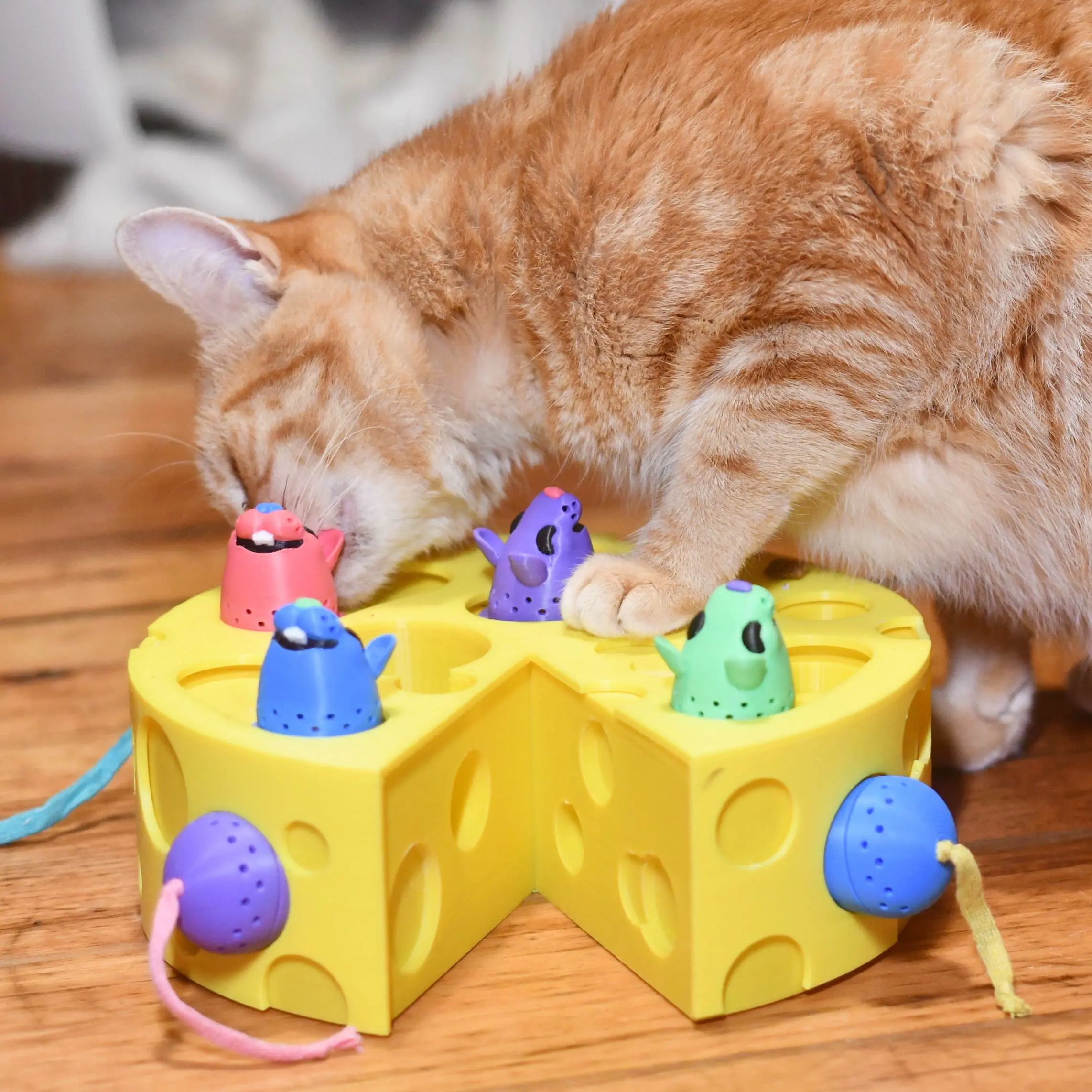 Cheesy Mouse Treat Puzzle Cat Toy