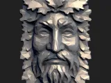 Green Man Low Poly Wall Decor STL OBJ 3MF - 3D Model-1