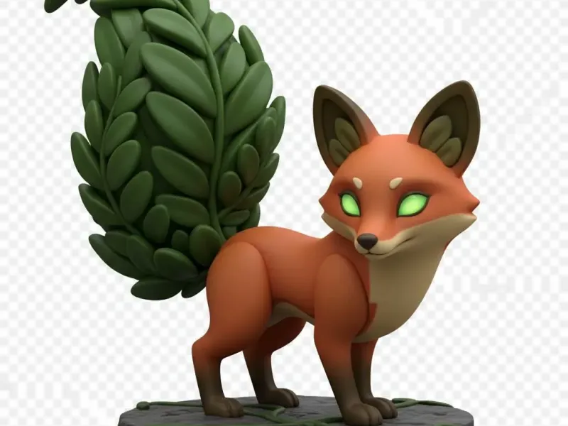 Guardião Raposa de Folhas Esmeralda