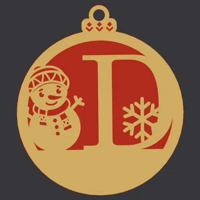 Christmas Tree Ornamnet, Letter D