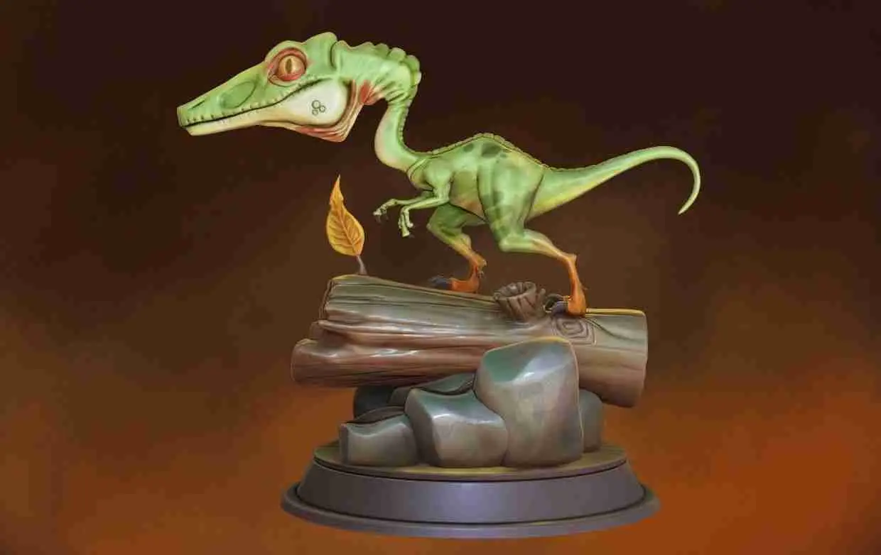 Modello di stampa 3D del dinosauro stilizzato Compsognathus