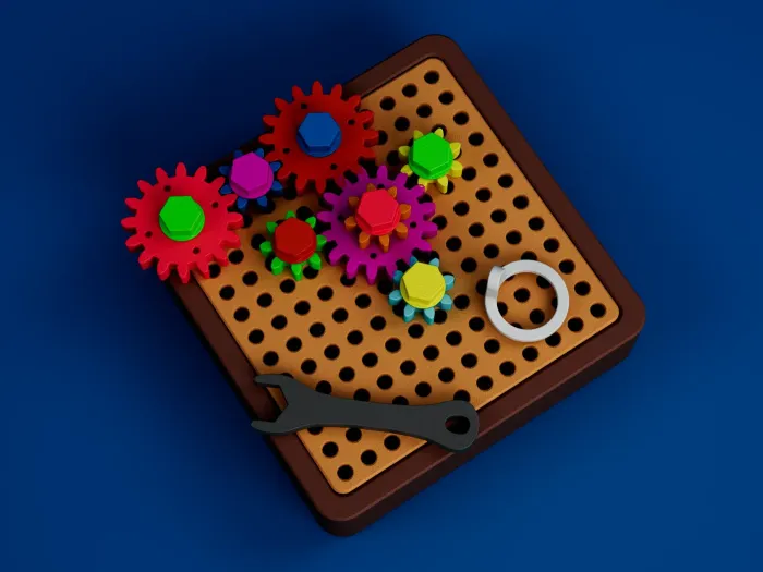 Interactive Gear Fidget Board - Education - PLA - 3D printed product - фото 9