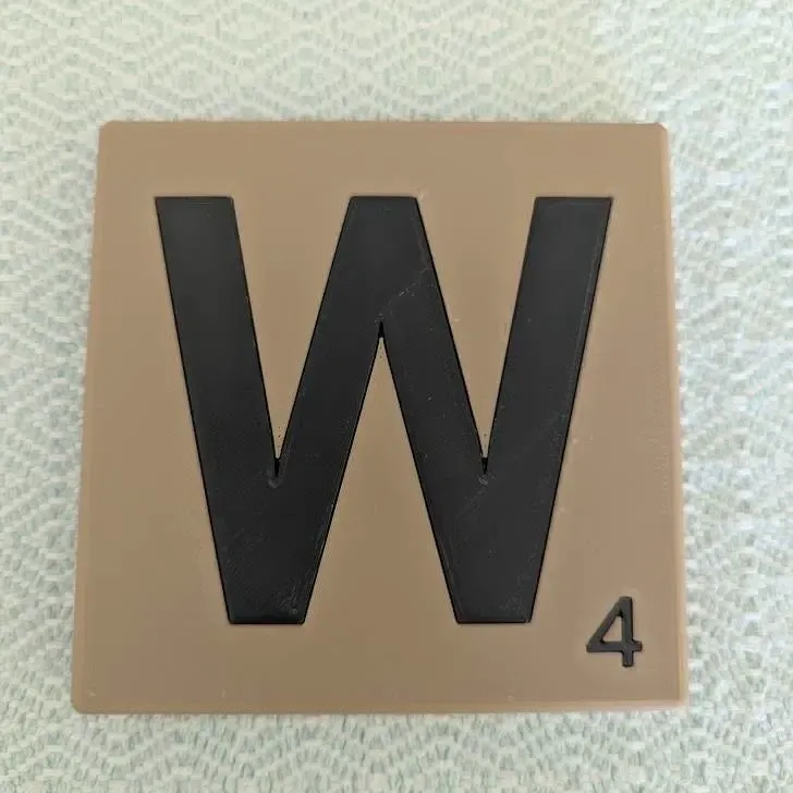 Letter W Scrabble Tile