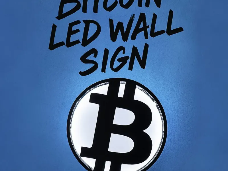 Letreiro de Parede LED Bitcoin – Símbolo Bitcoin com Raio de 19cm