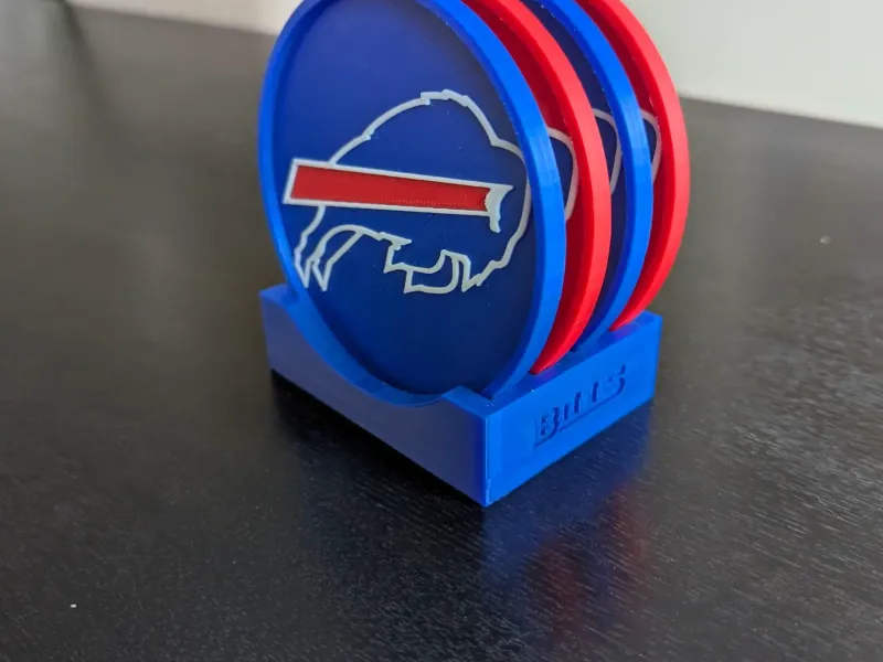 Buffalo Bills Coaster Set with Holder