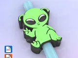 Straw Topper friendly alien-1