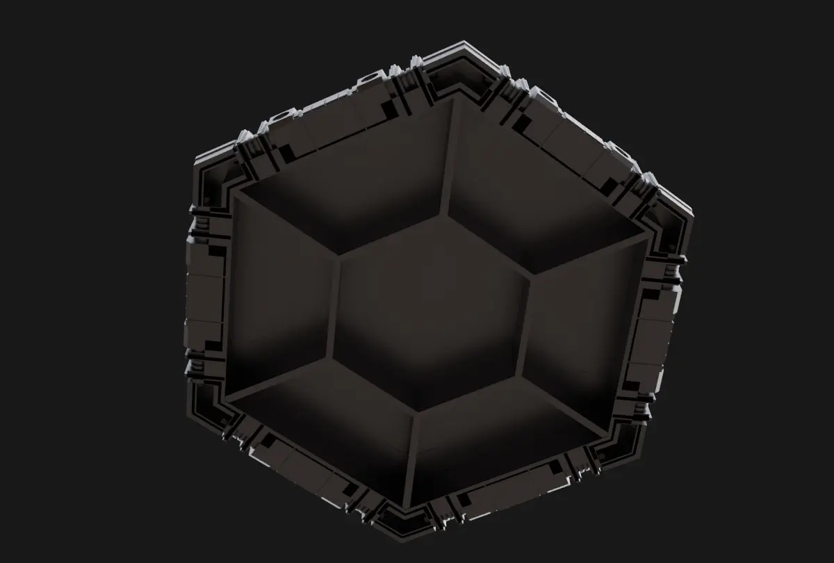 Hexagon Stand Base Diorama  Scifi Model A