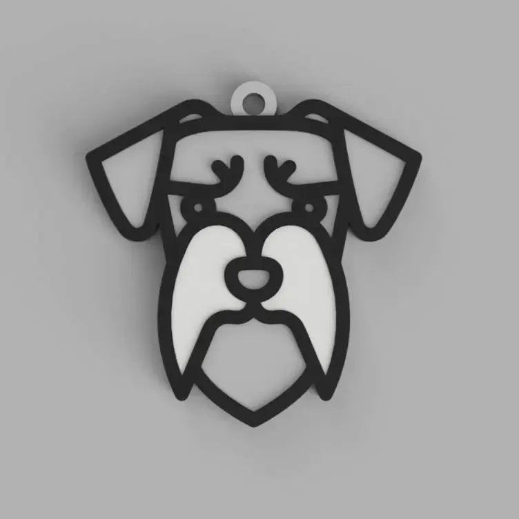 シュナウザー犬のキーチェーン