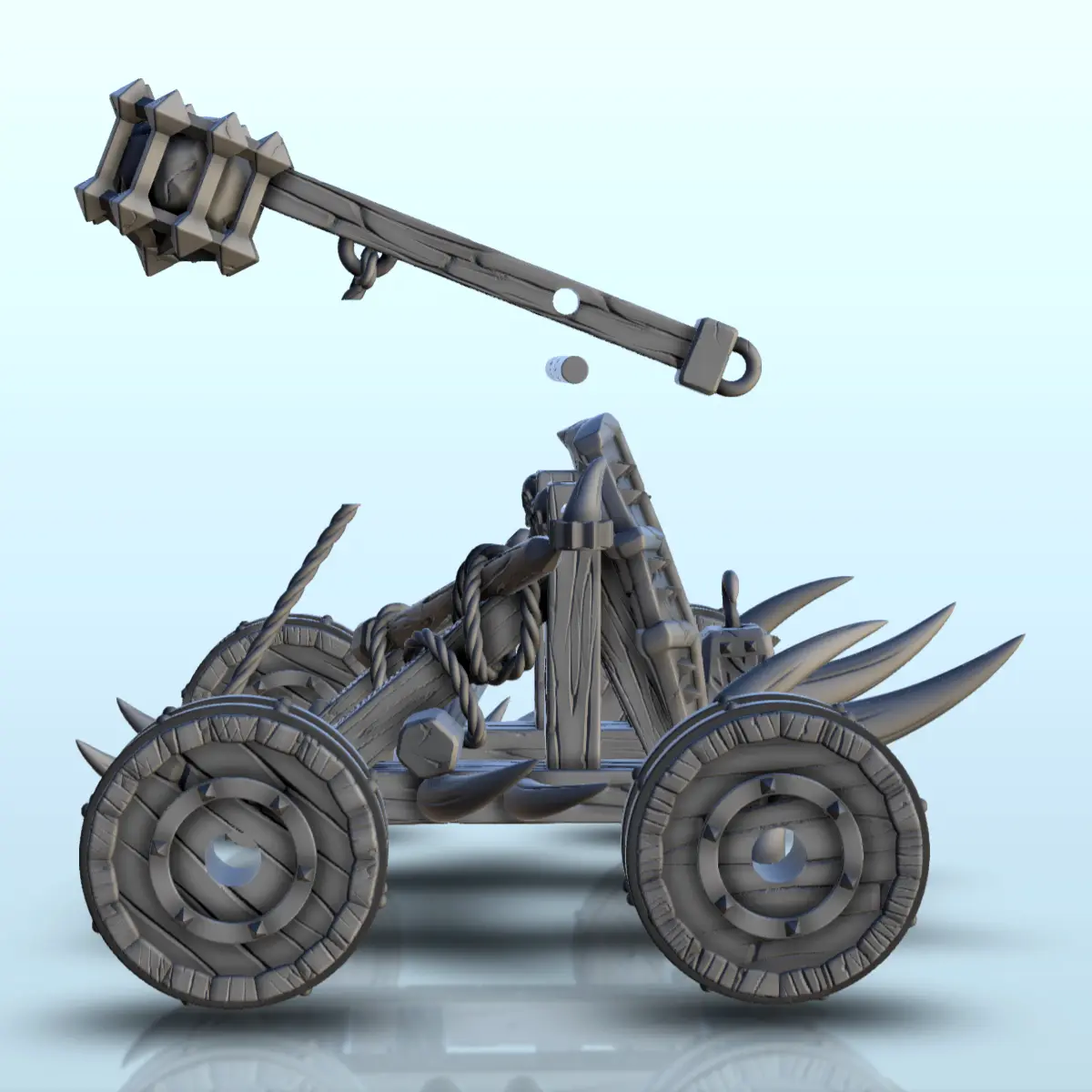 Catapulta del caos fantasy con scudi chiodati (2) - miniature