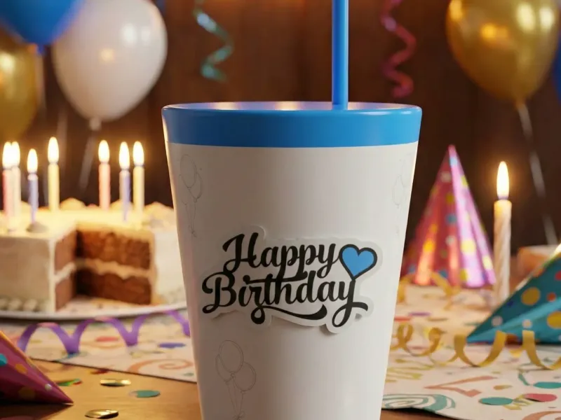 vaso tematico de happy Birthaday