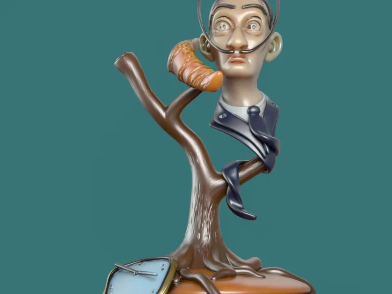 Salvador Dali Fan Art Sculpture Tribute