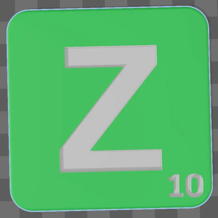 3D PRINTABLE SCRABBLE LETTERS .STL FILE - CUSTOM LARGE TILES
