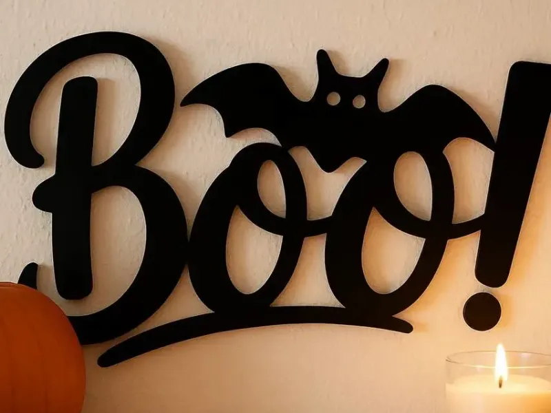¡BUU! Letrero de pared de Halloween