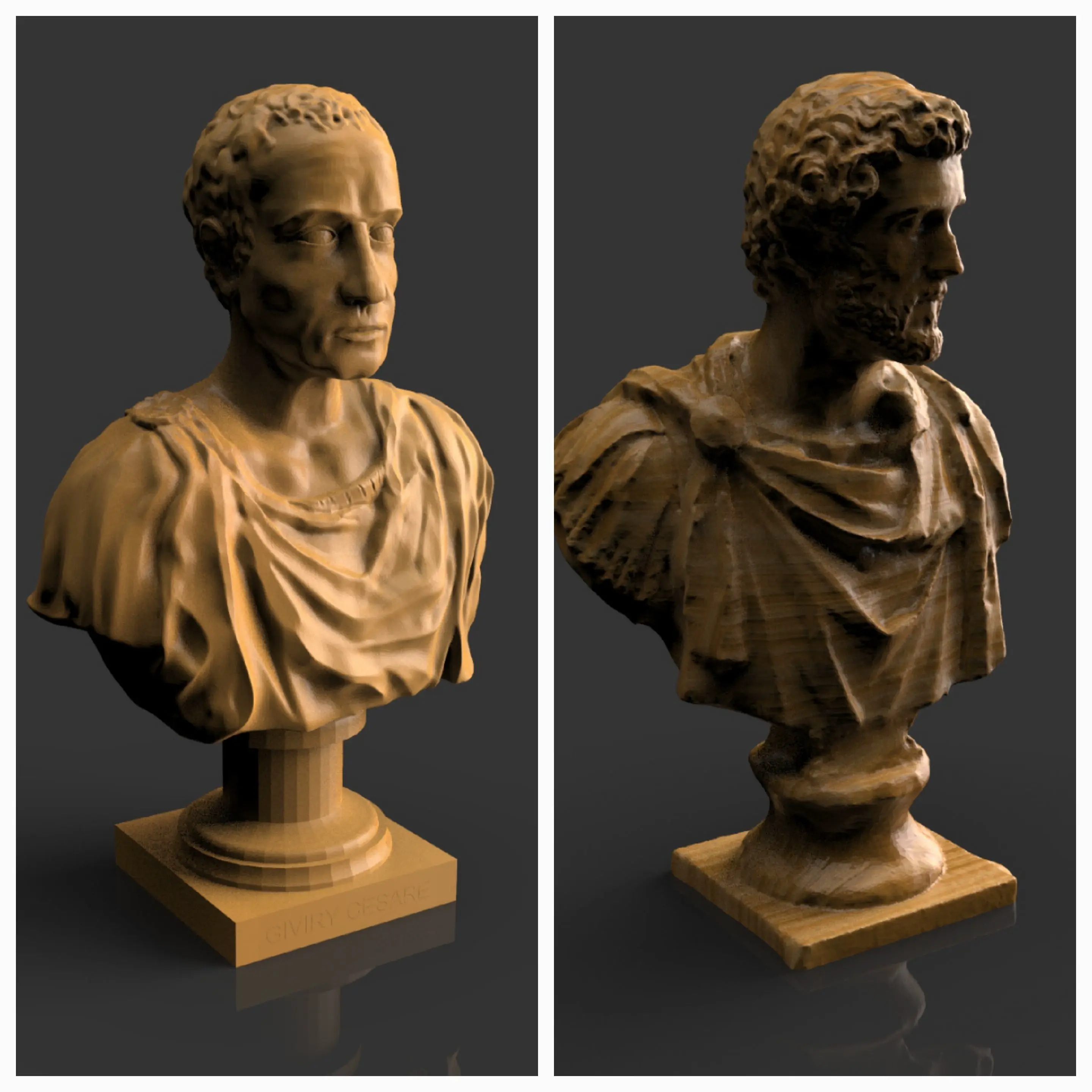 Gaio Giulio Cesare e Antonino Pio imperatore romano