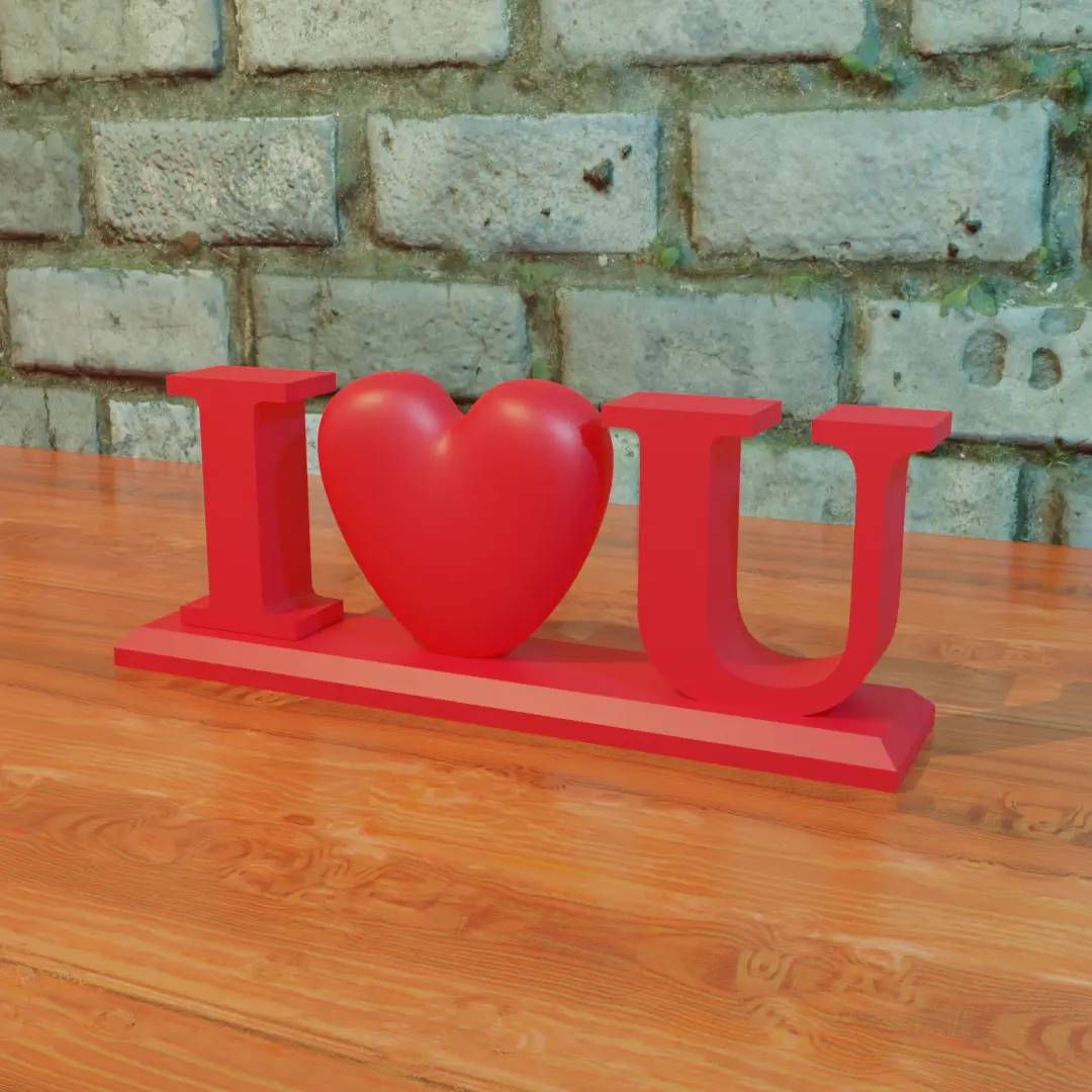 valentines love decor "I love U"