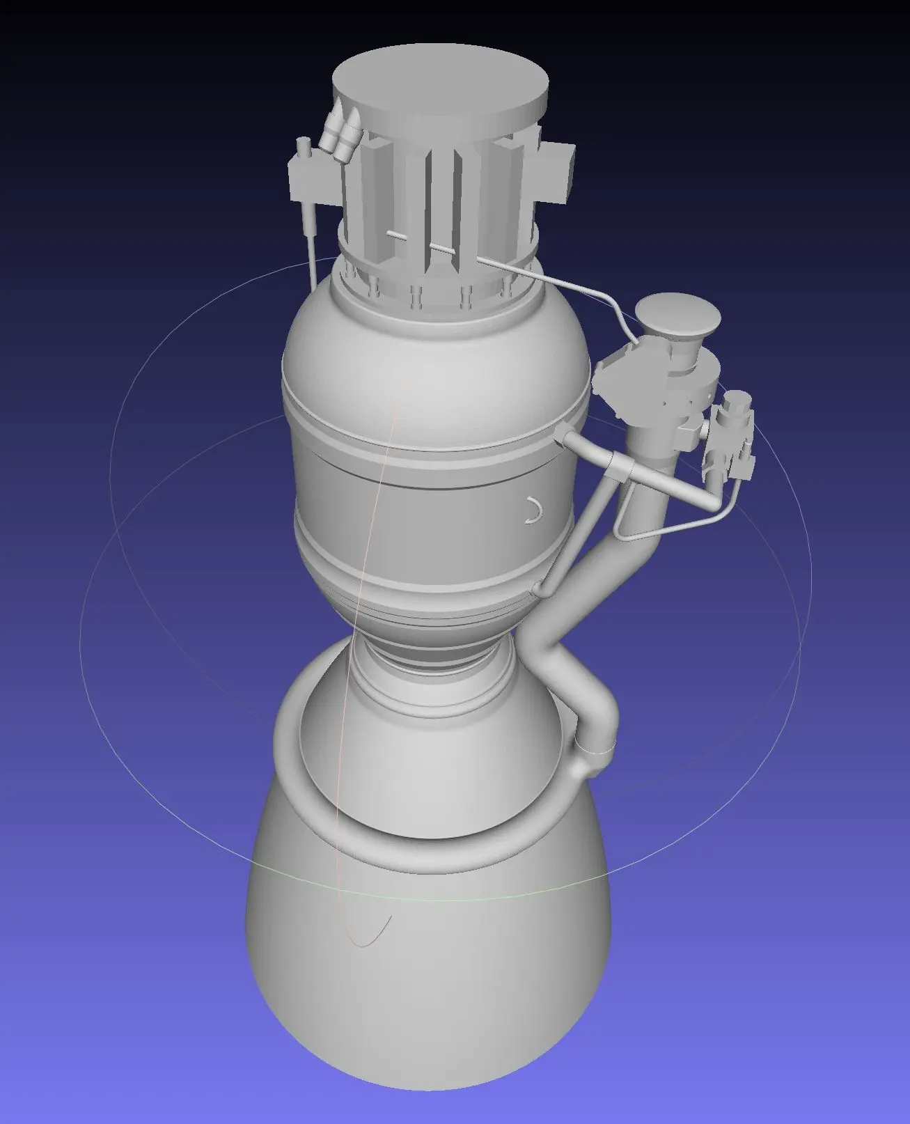 Space-X Merlin 1D Rocket Engine Printable Desk Model
